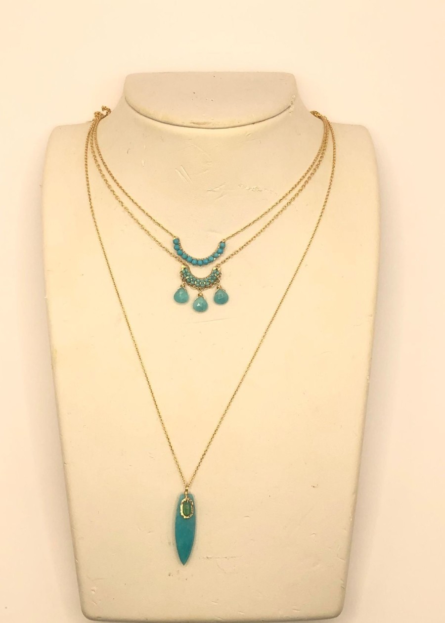 Accessories Dana Kellin Necklaces | Dana Kellin Amazonite Pendant On Gold Necklace