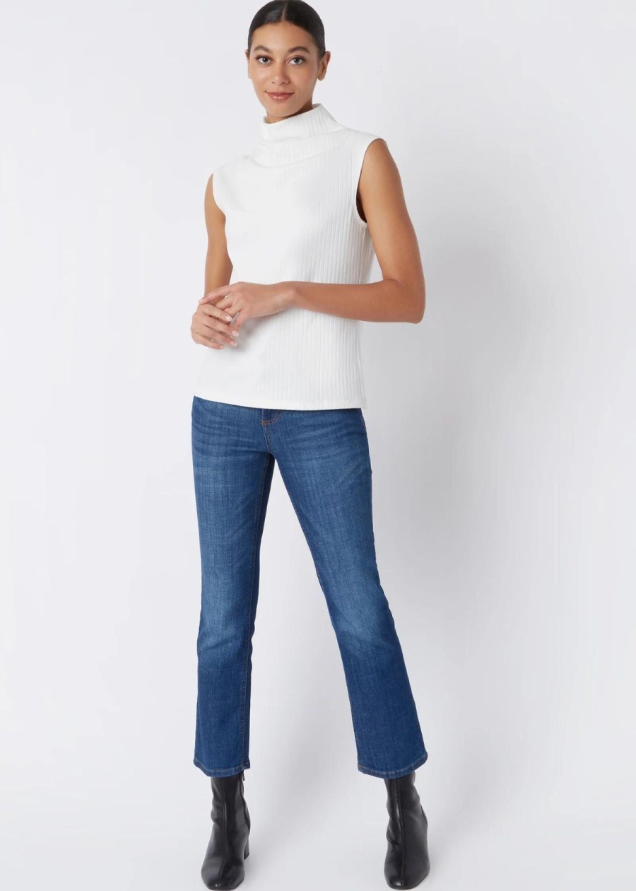 Clothing Kal Rieman | Kal Rieman Eva Funnel Neck Tee Ivory