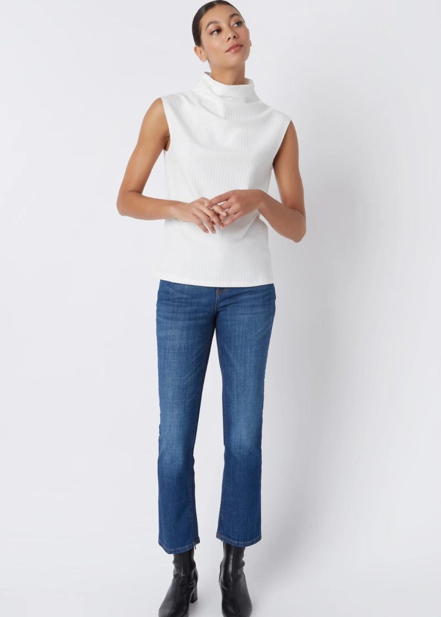 Clothing Kal Rieman | Kal Rieman Eva Funnel Neck Tee Ivory