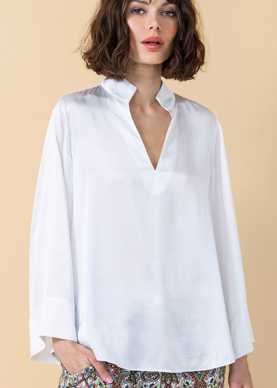 Clothing Go Silk | Go Silk "Go Kimono" Top White