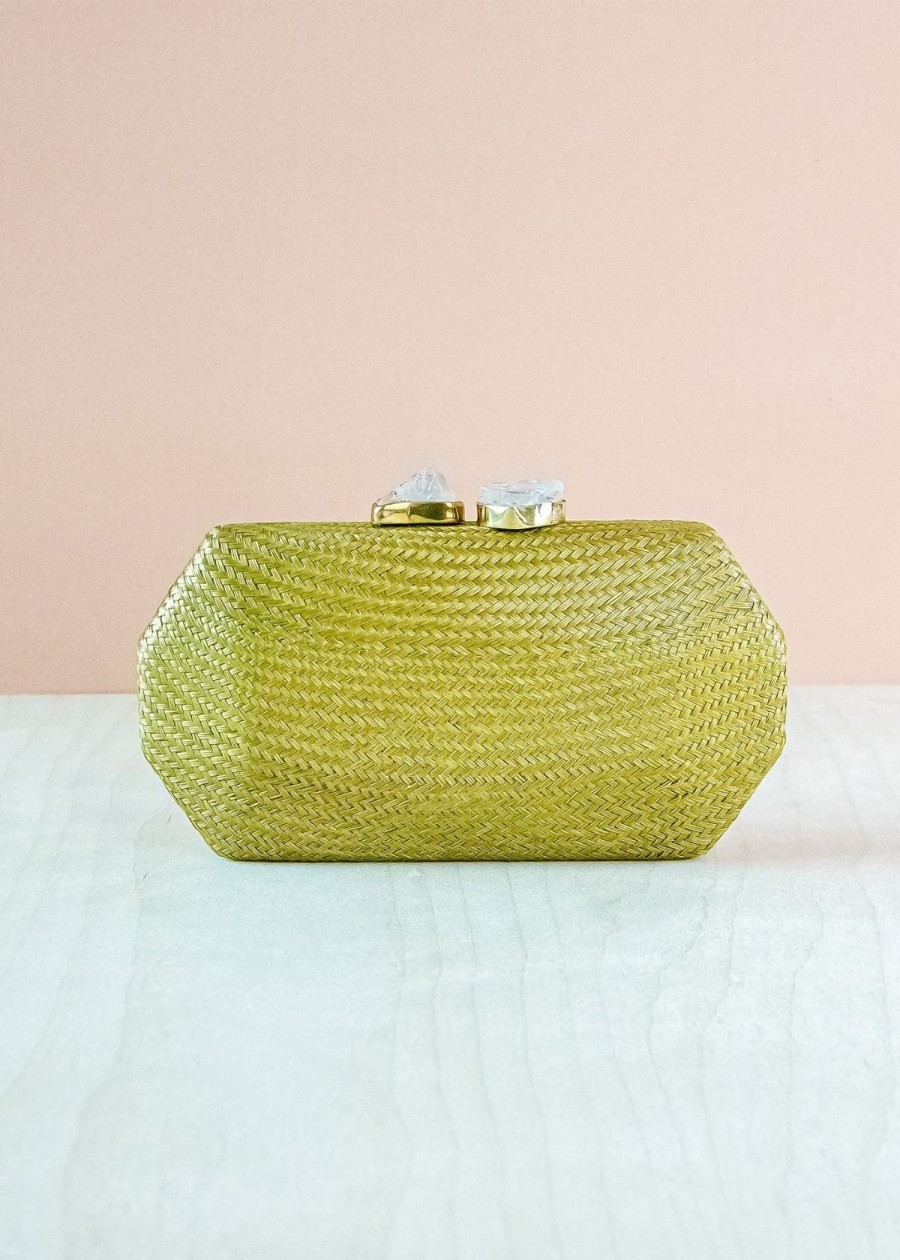 Accessories LIKHÂ | Likha Straw Clutch Handbag Matcha