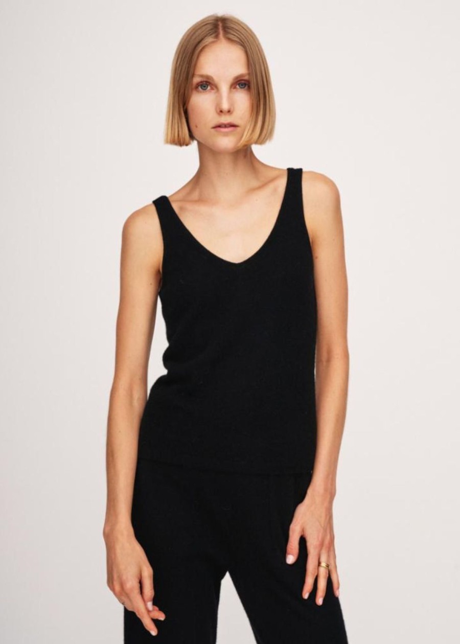 Clothing White + Warren | White + Warren Cashmere Tank Top Black