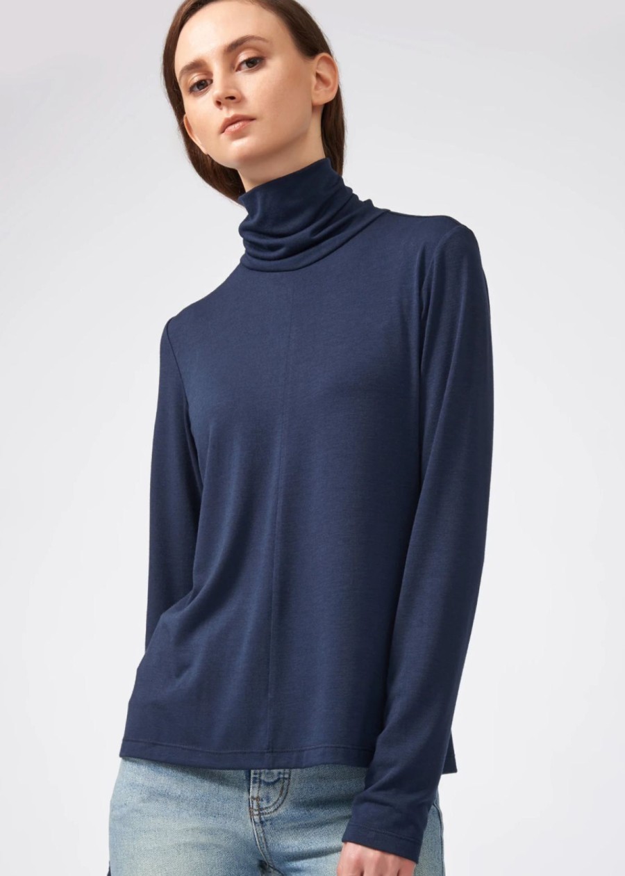 Clothing Kal Rieman | Kal Rieman Seamed Turtleneck Navy