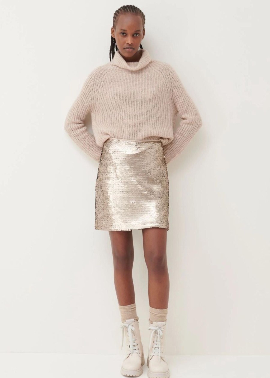 Clothing Marella | Marella Zolla Sequin Mini Skirt Natural