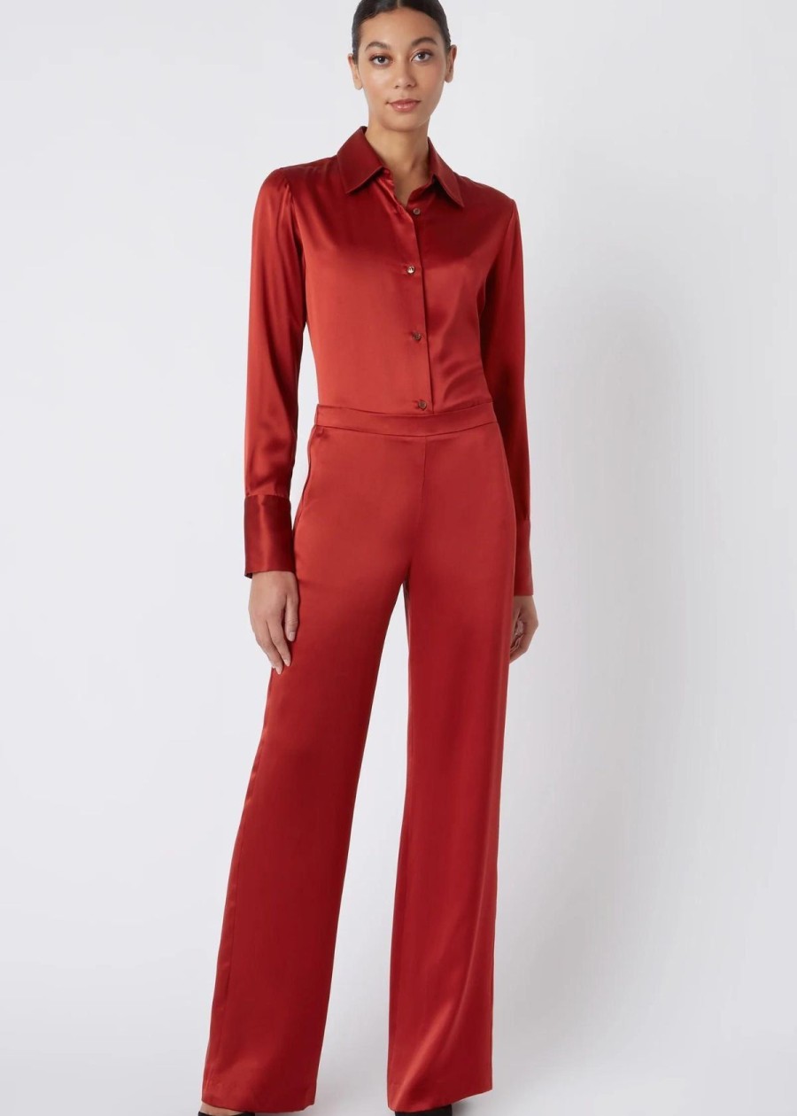 Clothing Kal Rieman | Kal Rieman Classic Silk Pant Rust