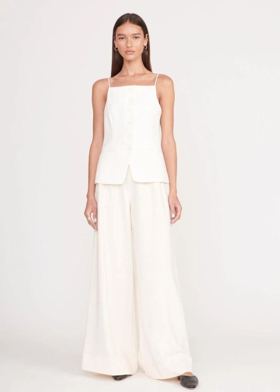 Clothing Staud | Staud Caleb Wide Leg Pant Ivory