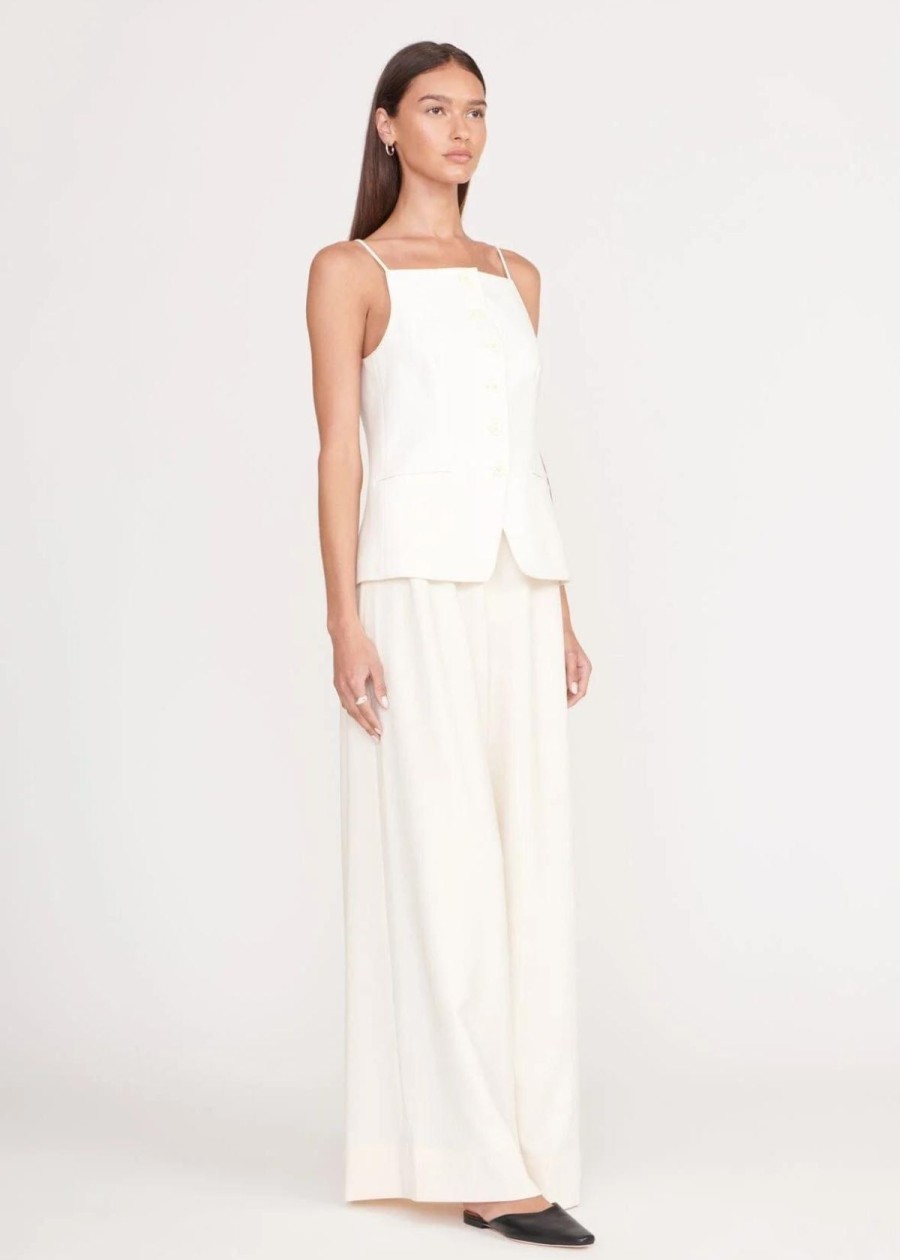 Clothing Staud | Staud Caleb Wide Leg Pant Ivory