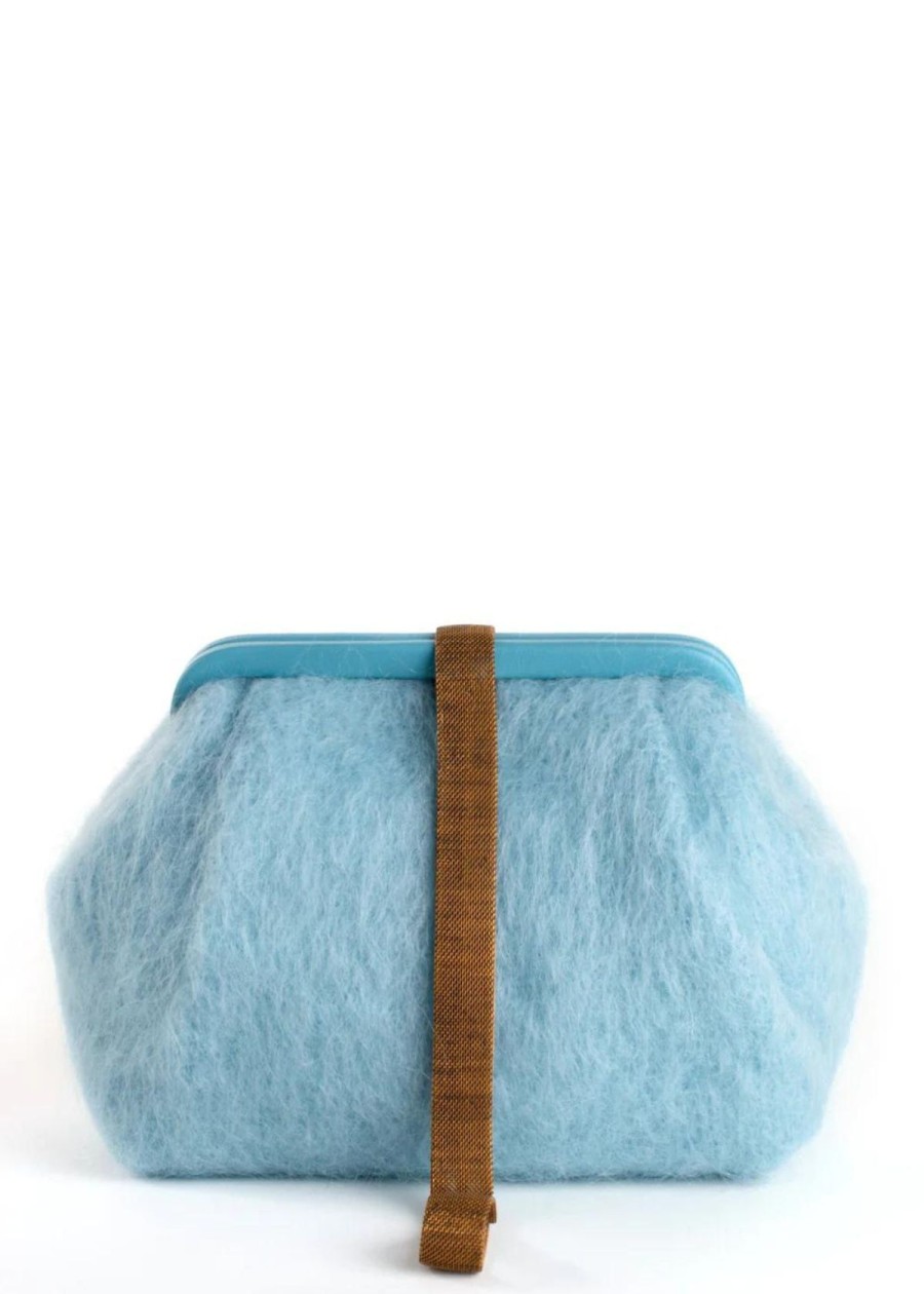 Accessories Marian Paquette | Marian Paquette Susan Mohair Clutch Handbag - Baby Blue