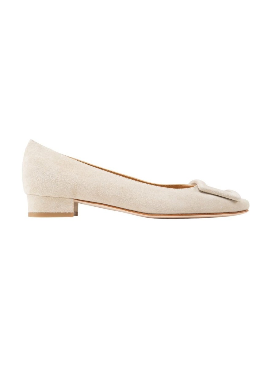 Accessories ANN MASHBURN | Ann Mashburn Buckle Shoe In Sand Suede