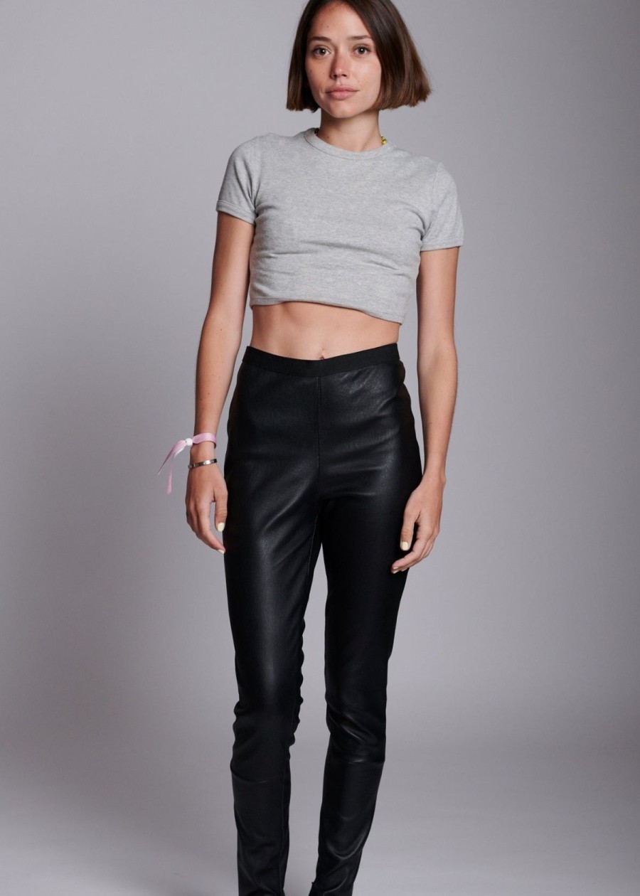 Clothing Jakett | Giacca Lusso Paolo Nappa Leather Legging Black