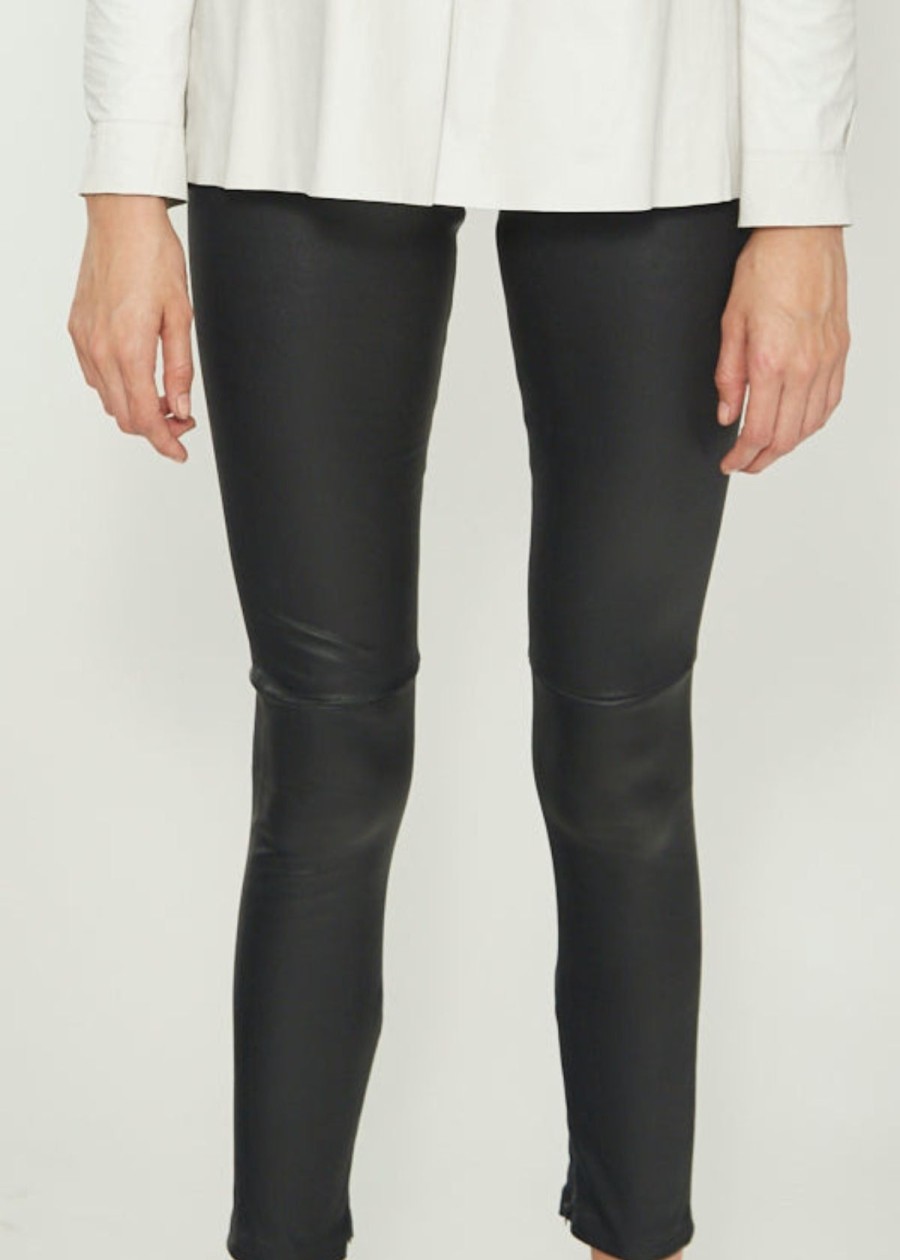 Clothing Jakett | Giacca Lusso Paolo Nappa Leather Legging Black