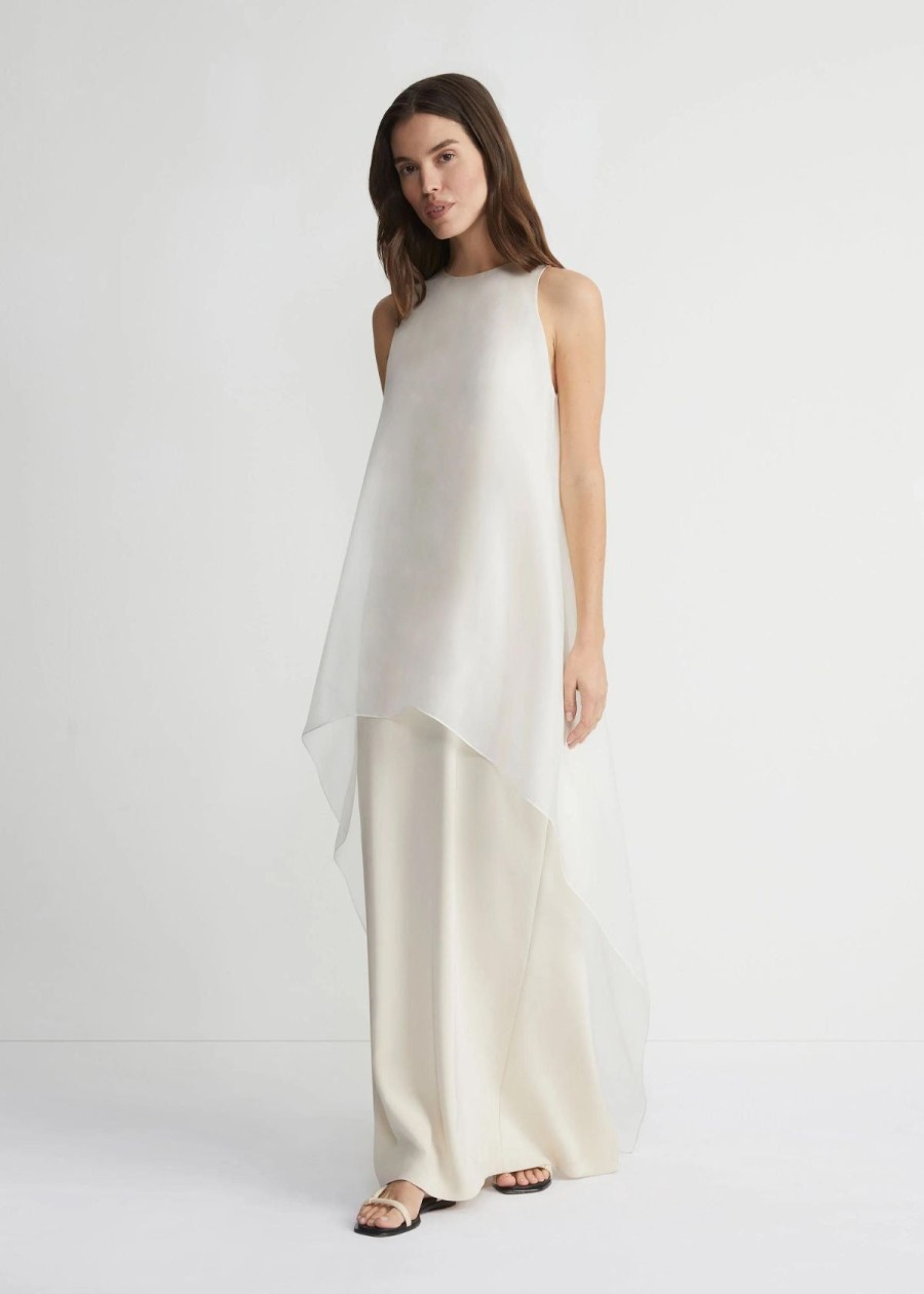 Clothing Lafayette 148 NY | Lafayette 148 Silk Organza Overlay Tie Back Gown Cloud