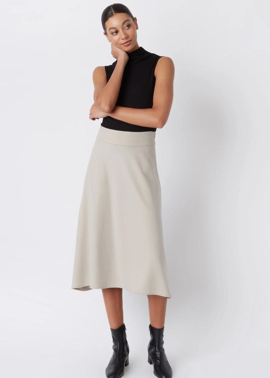 Clothing Kal Rieman | Kal Rieman Martina Felted Jersey Kick Skirt Mink