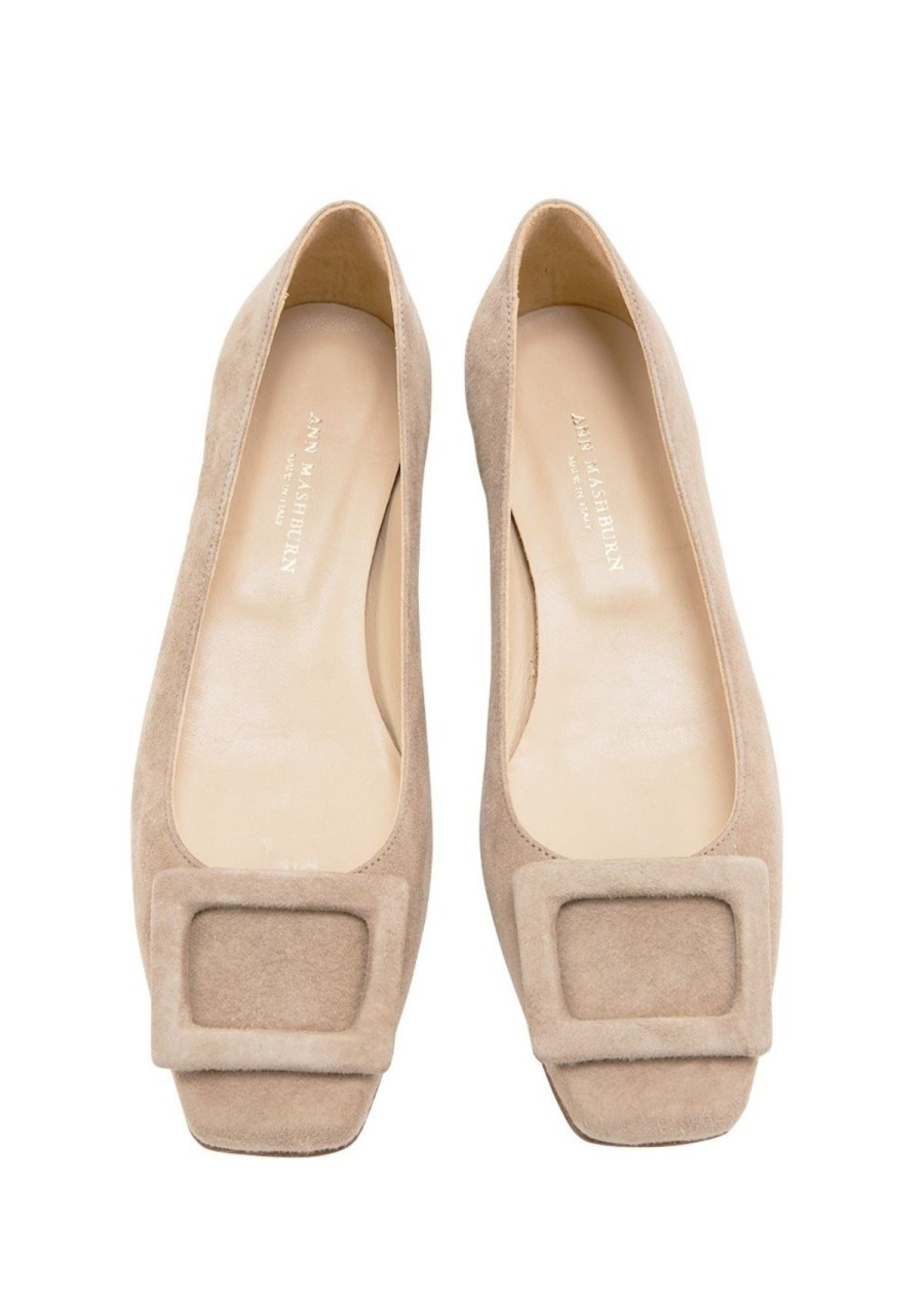 Accessories ANN MASHBURN | Ann Mashburn Buckle Shoe In Camel Suede