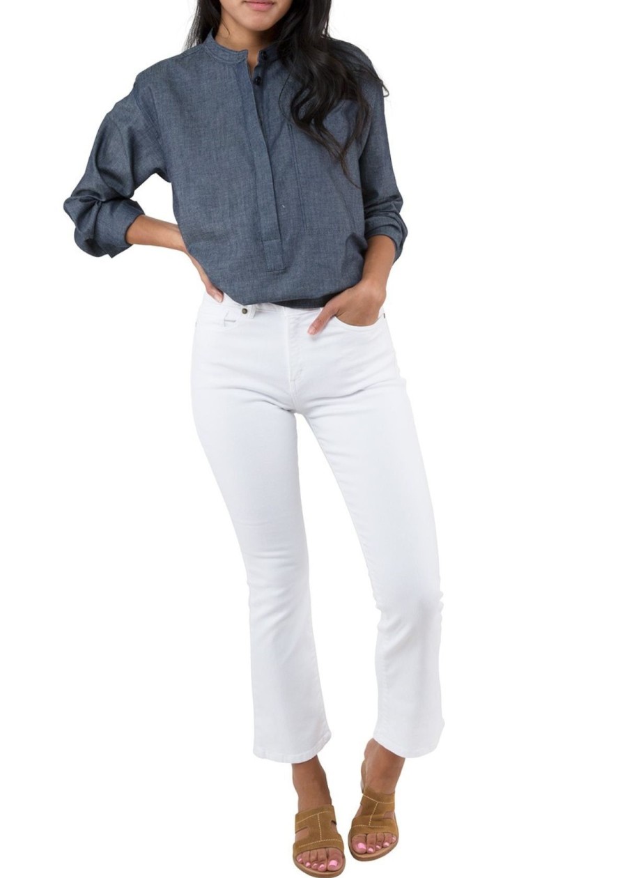 Clothing ANN MASHBURN | Ann Mashburn Flare Cropped Jean White