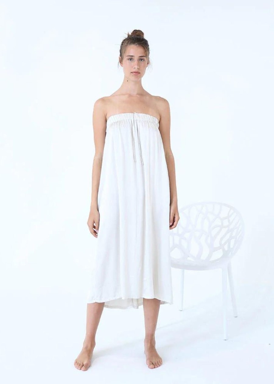 Clothing PJ Harlow | Pj Harlow Bella Maxi Satin Dress/Skirt Cream