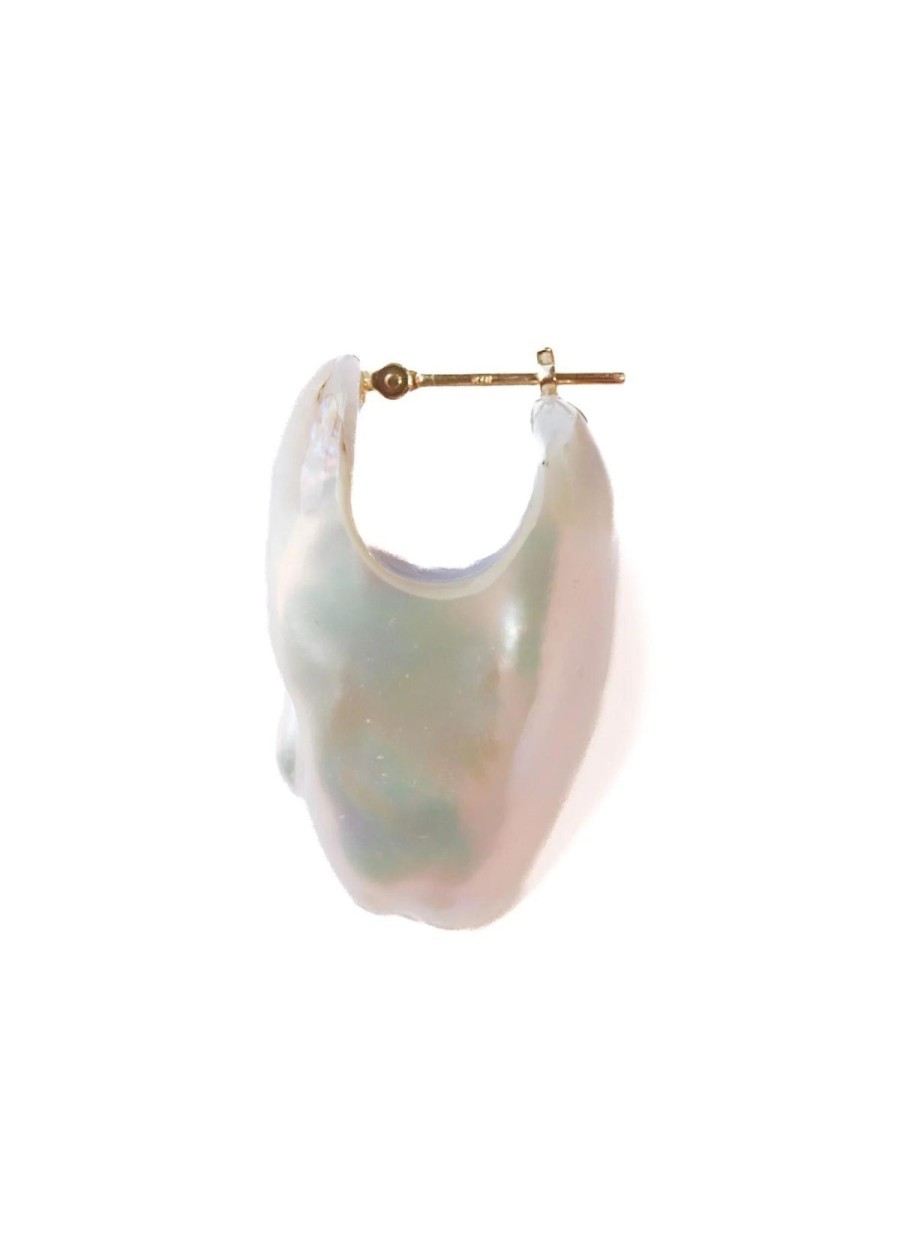 Accessories Monaka Jewelry Earrings | Monaka Small Rock Slit Pierced Earring - Freshwater Baroque Pearl