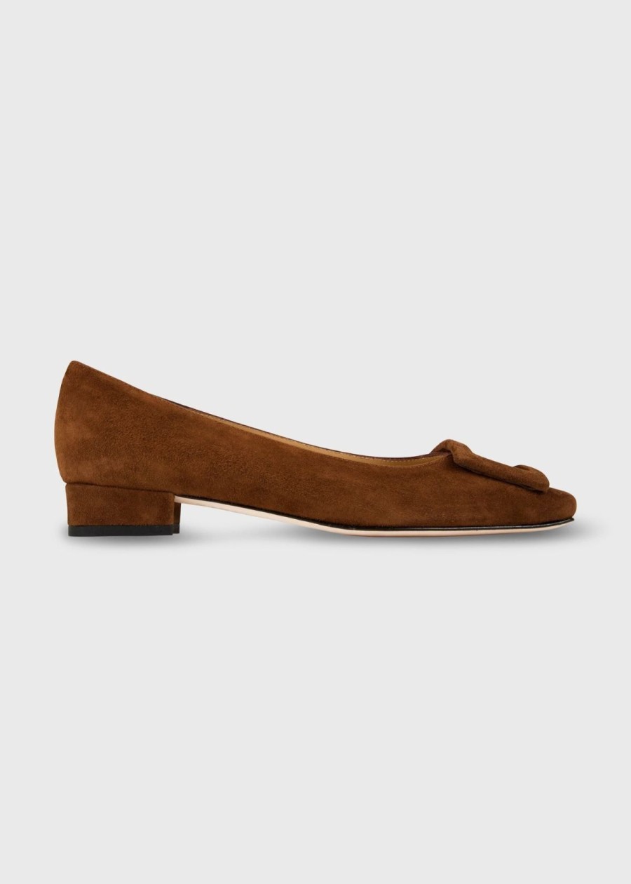 Accessories ANN MASHBURN | Ann Mashburn Buckle Shoe In Brown Suede