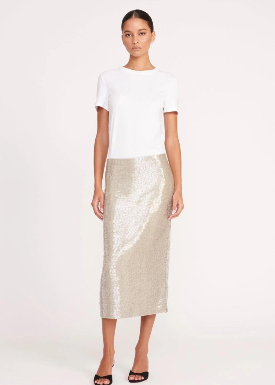 Clothing Staud | Staud Tulip Skirt Silver