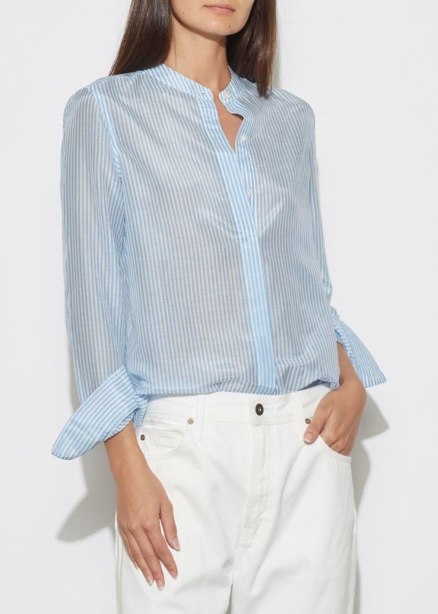 Clothing Equipment | Equipment Cherine Semi-Sheer Shirt Natural White/Garconne Blue