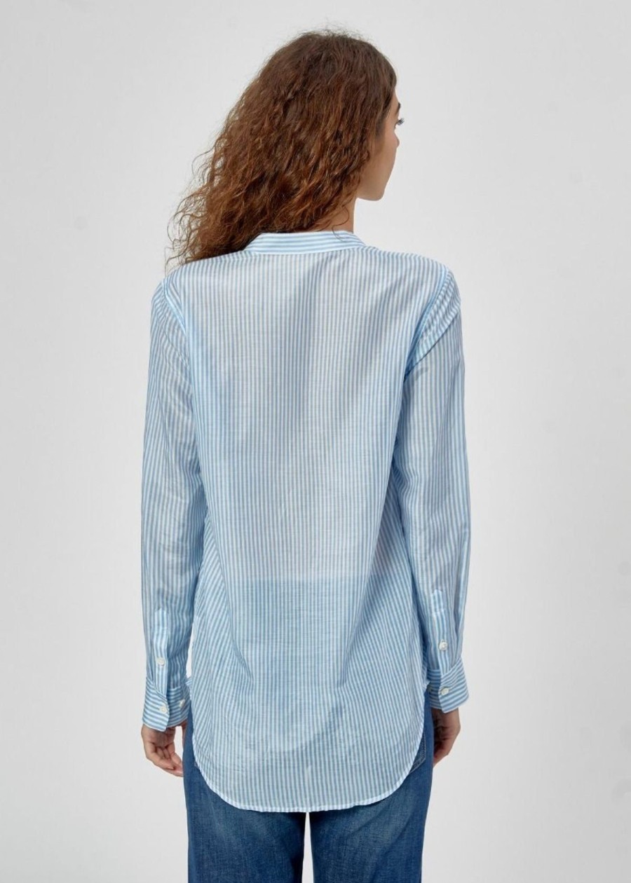 Clothing Equipment | Equipment Cherine Semi-Sheer Shirt Natural White/Garconne Blue