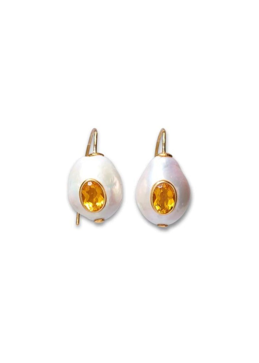 Accessories Lizzie Fortunato Earrings | Lizzie Fortunato Pear Pablo Earring - Citrine