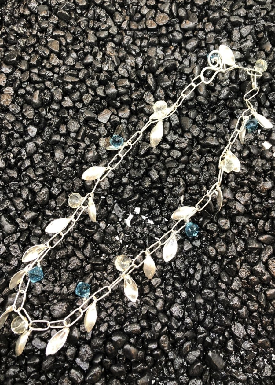 Accessories Margaret Ellis Jewelry Necklaces | Margaret Ellis Blue Umbel Stone And Silver Evo Necklace