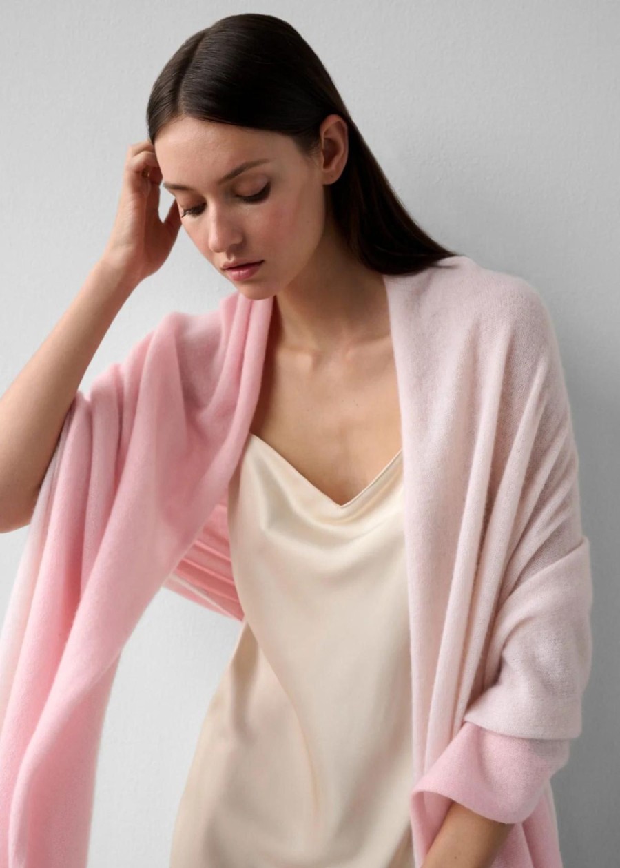 Accessories White + Warren | White + Warren Cashmere Colorblock Travel Wrap Rose Combo