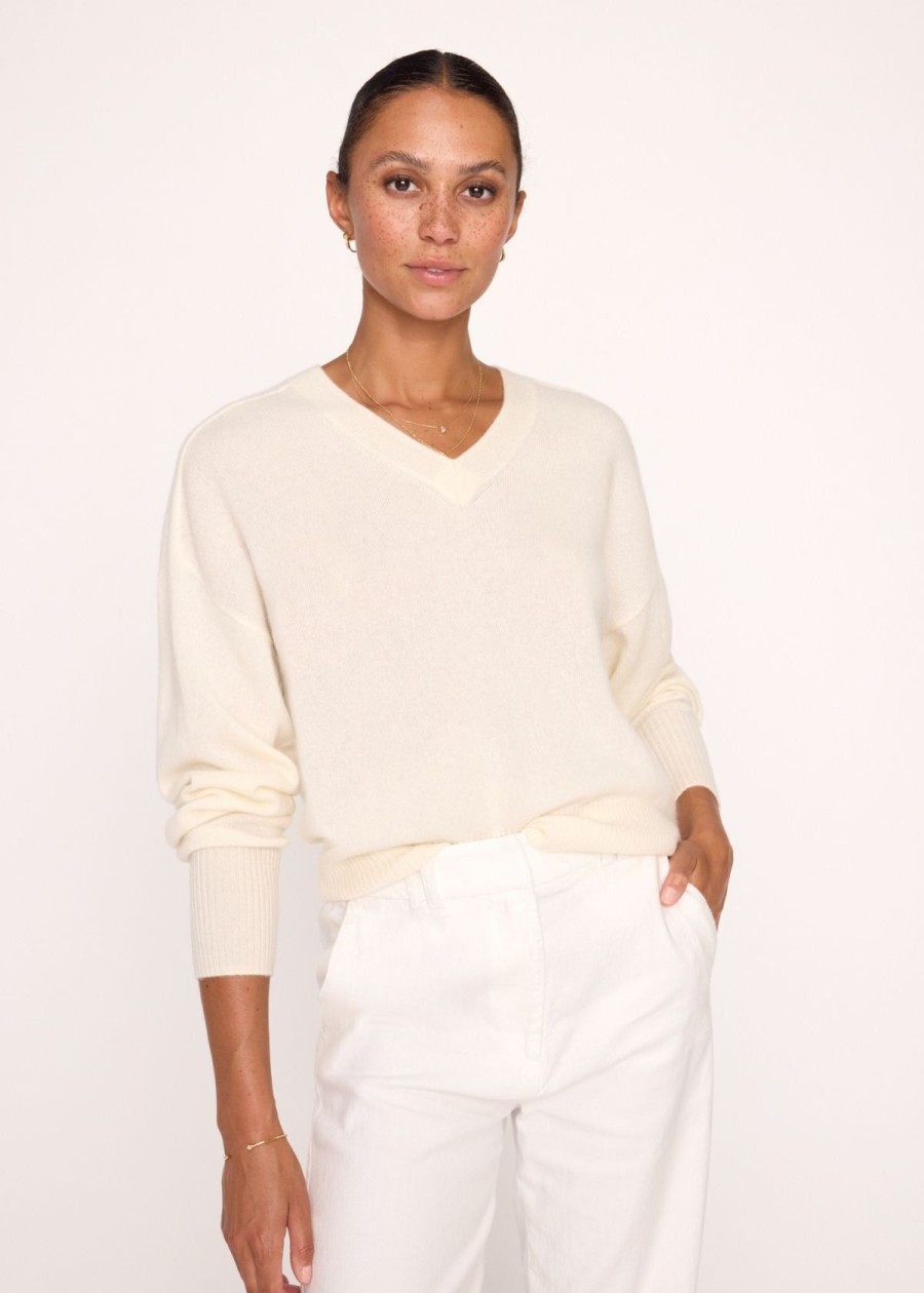 Clothing Brochu Walker | Brochu Walker Leia Vee Sweater Almond