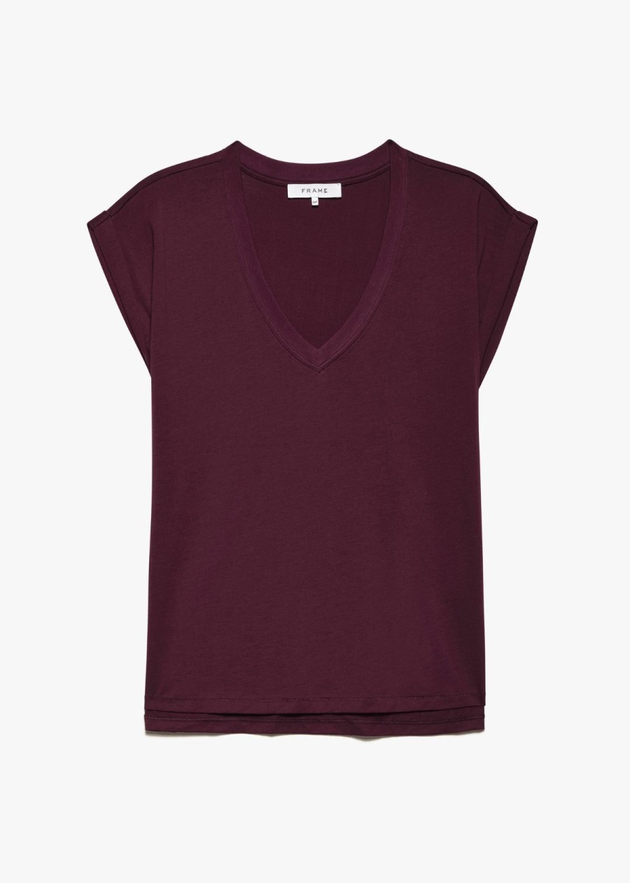 Clothing Frame | Frame Easy V-Neck Tee Burgundy