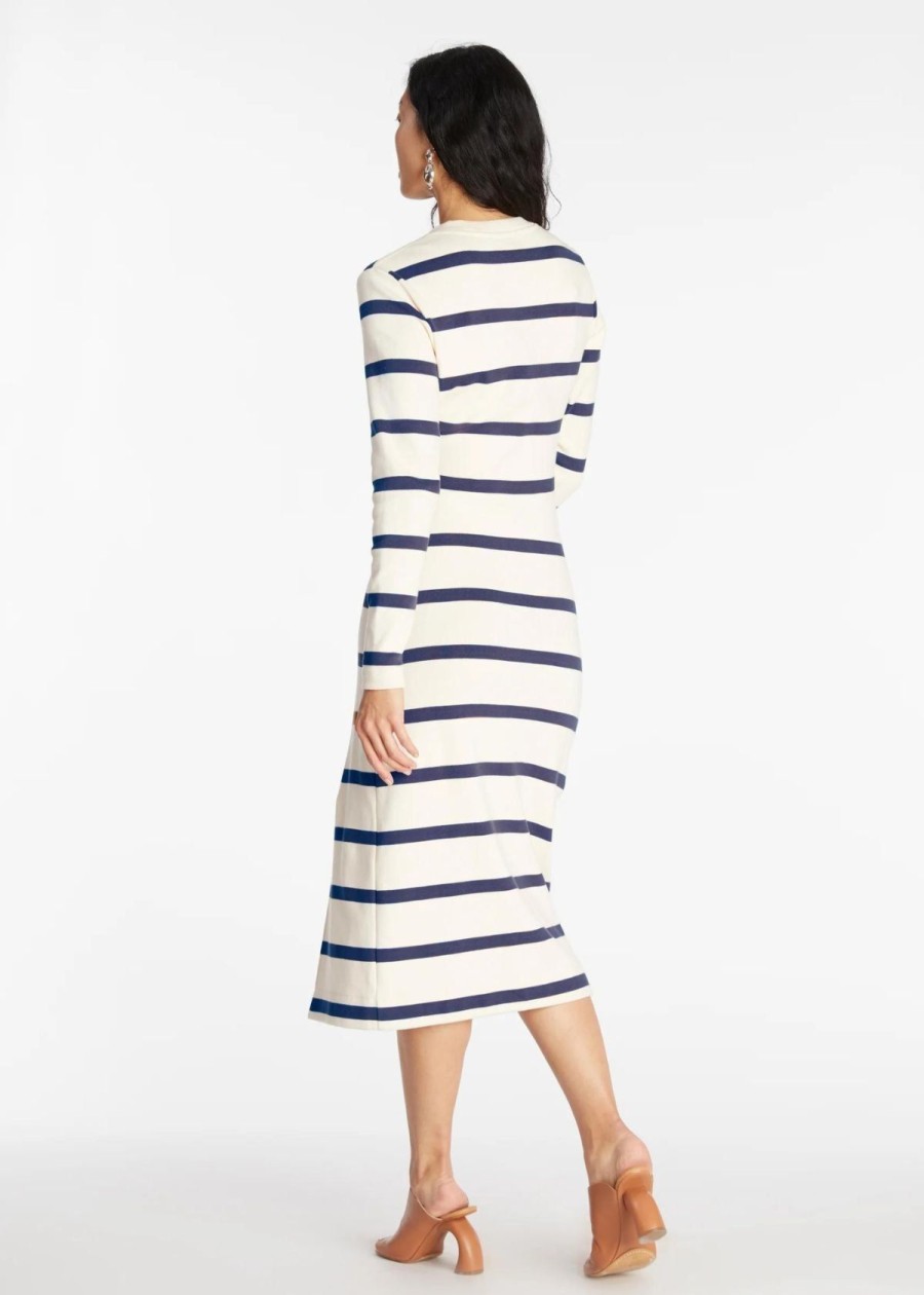 Clothing Tanya Taylor | Tanya Taylor Cody Dress - Cream And Maritime Blue Cream/Maritime Blue