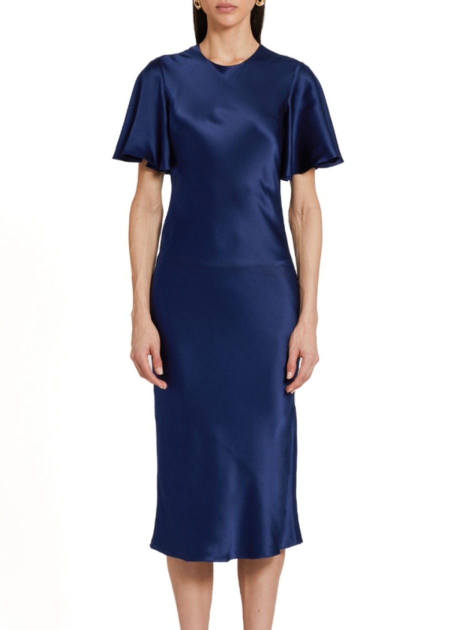 Clothing Amanda Uprichard | Amanda Uprichard Julietta Silk Dress Navy