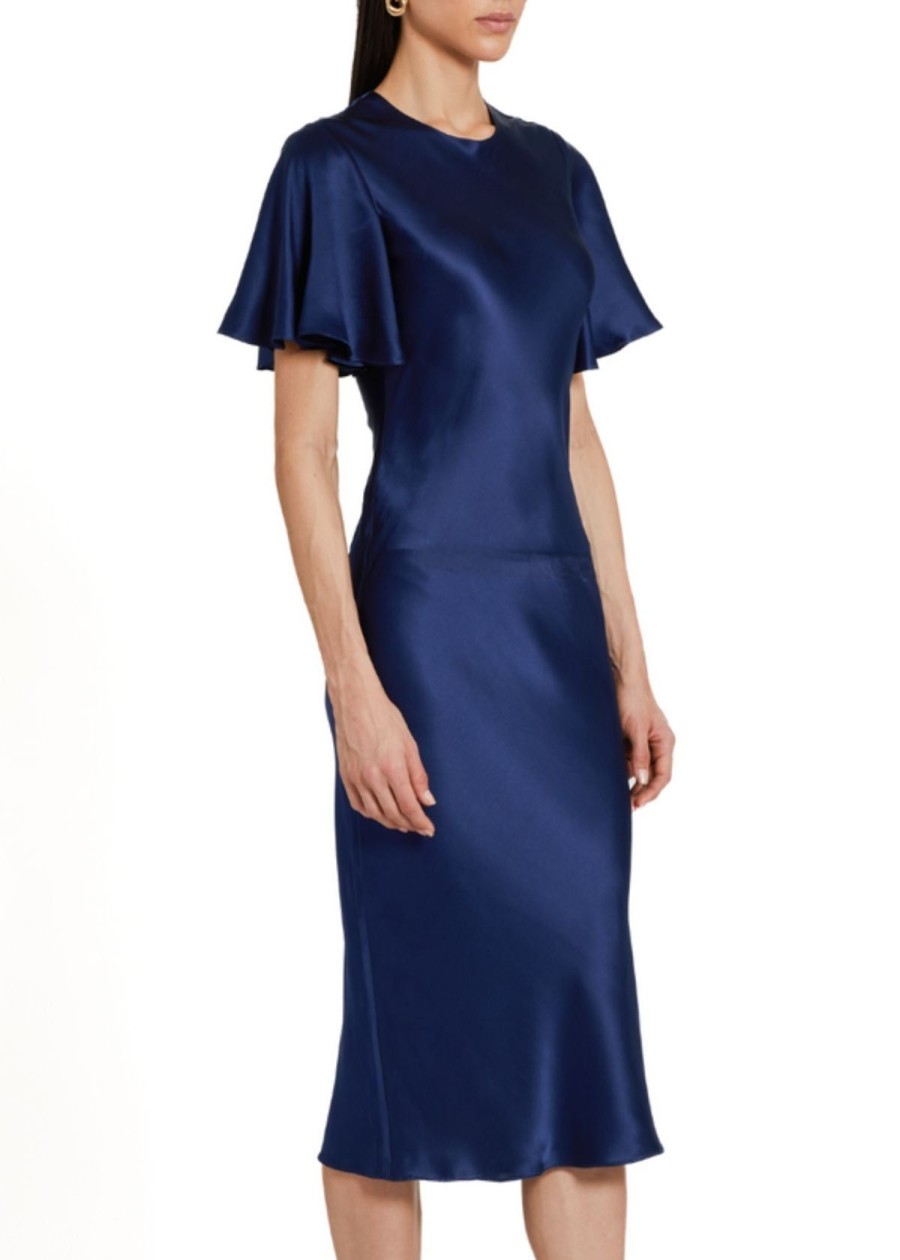 Clothing Amanda Uprichard | Amanda Uprichard Julietta Silk Dress Navy