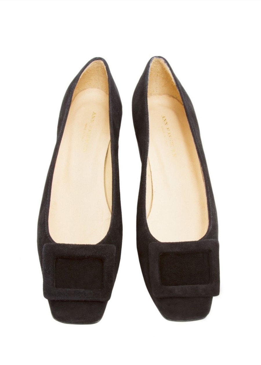 Accessories ANN MASHBURN | Ann Mashburn Buckle Shoe In Black Suede