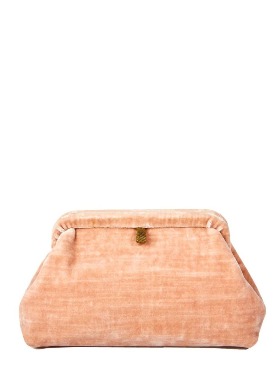 Accessories Marian Paquette | Marian Paquette Liette Velvet Clutch Handbag - Pale Pink