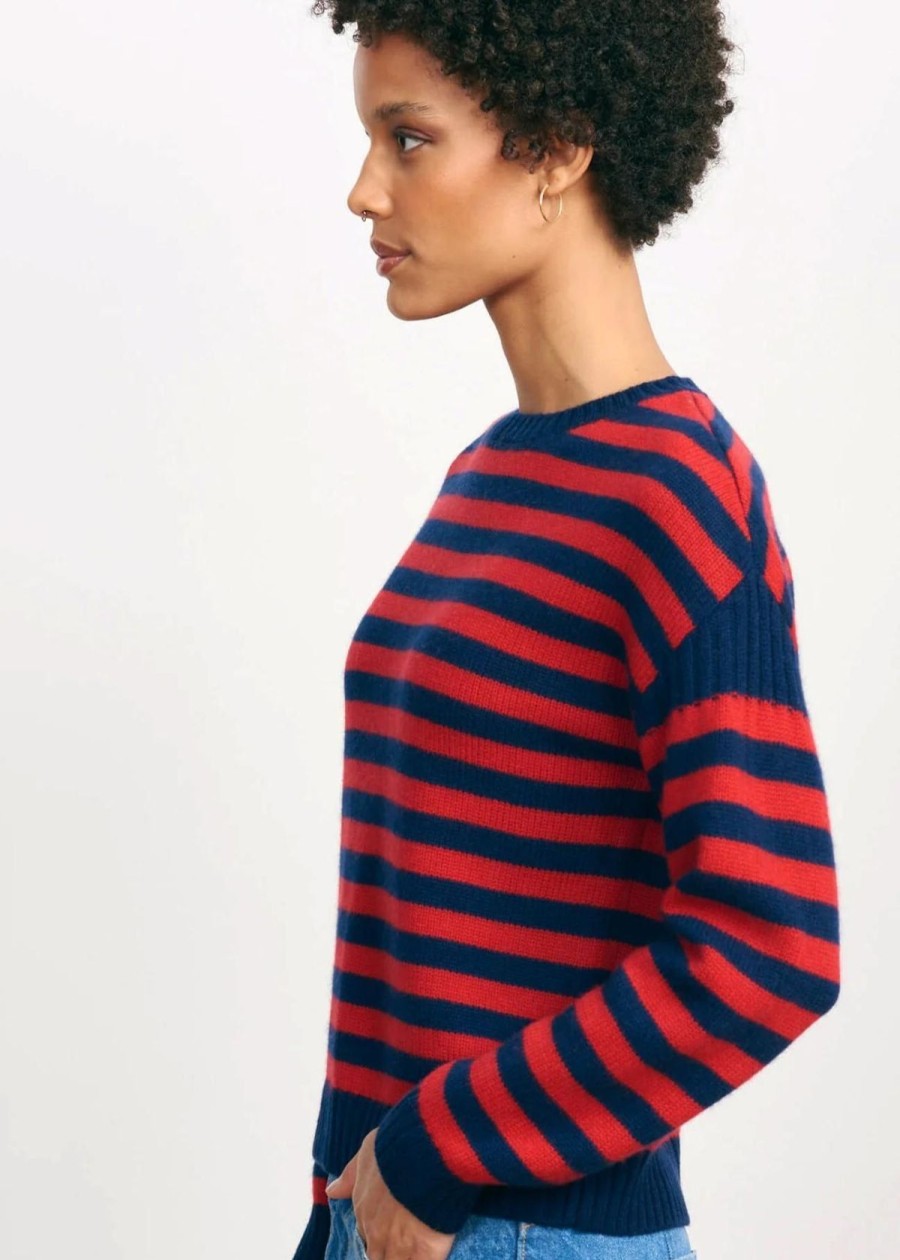 Clothing Jumper 1234 | Jumper 1234 Stripe Cashmere Guernsey Sweater Navy/Red