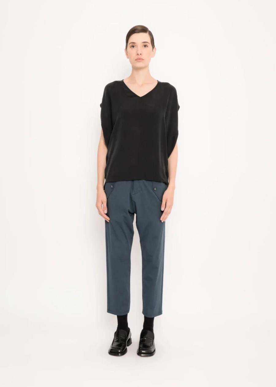 Clothing UMA | Raquel Davidowicz | Uma | Raquel Davidowicz Cabide Silk Viscose Top Black