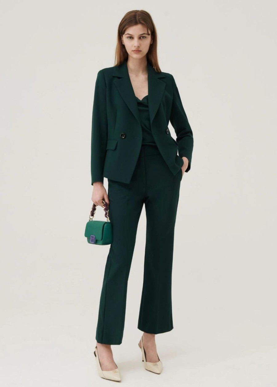 Clothing Marella | Marella Curzio Flared Pant Dark Green