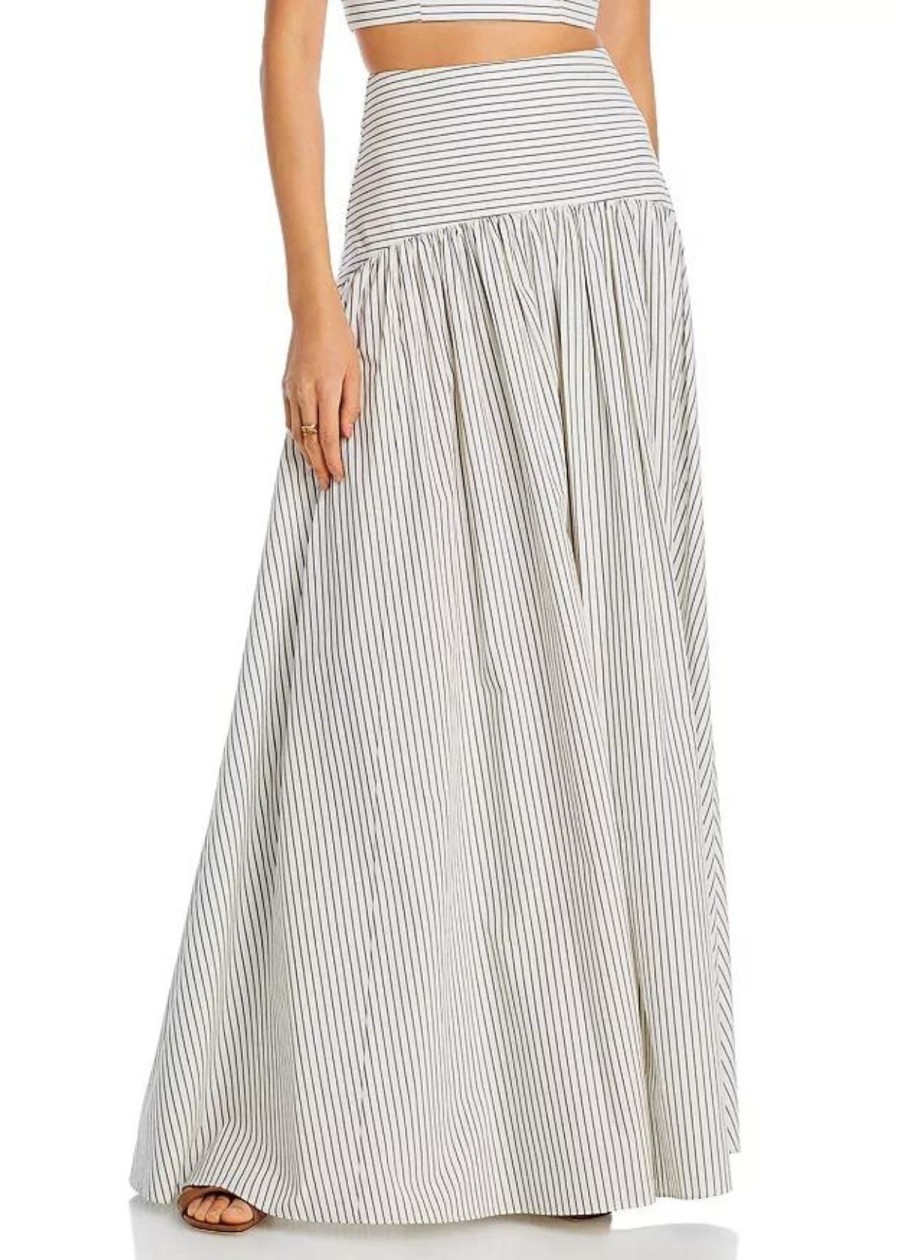 Clothing Staud | Staud Procida Maxi Skirt Ivory Stripe