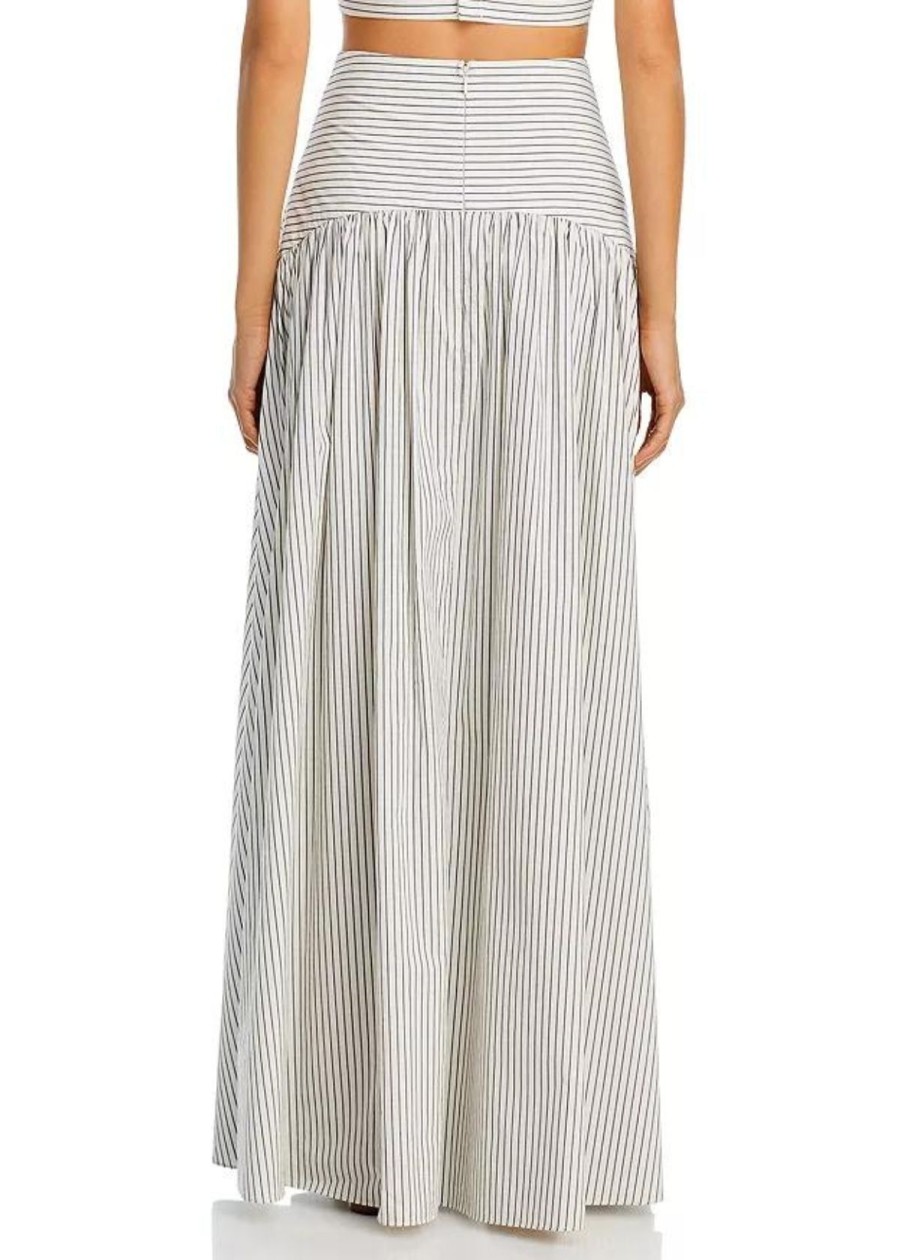 Clothing Staud | Staud Procida Maxi Skirt Ivory Stripe