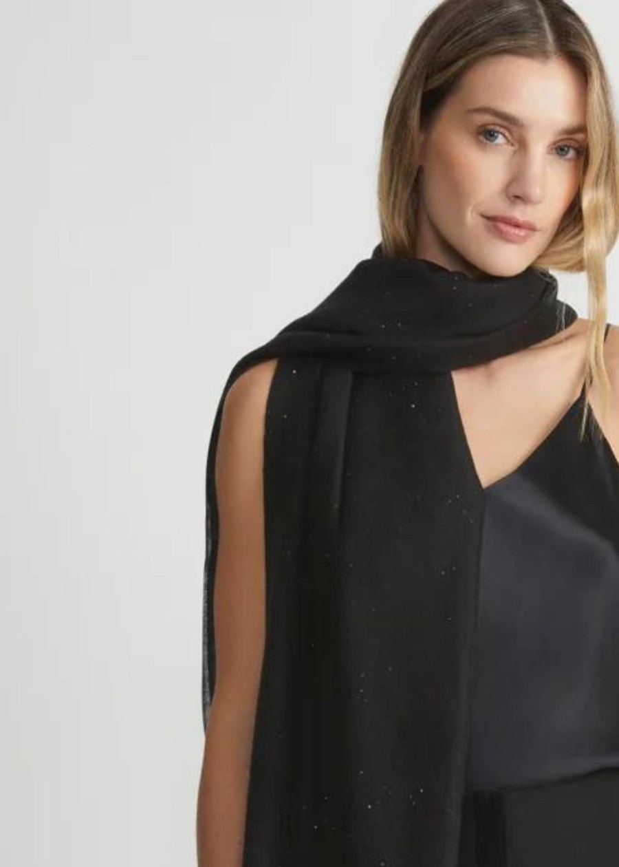 Accessories Lafayette 148 NY | Lafayette 148 Sequin Wool Shawl - Black