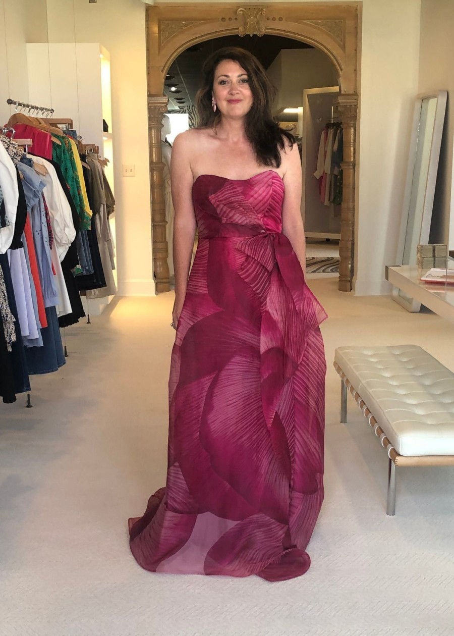 Clothing Kevan Hall | Kevan Hall Peony Bustier Gown Ruby