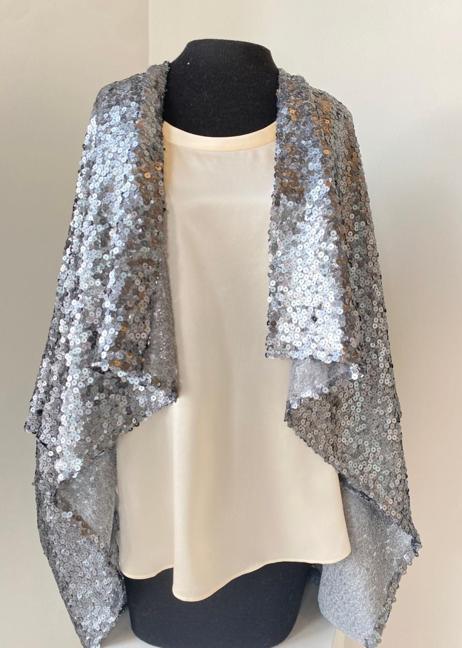 Accessories Claudio Cutuli | Claudio Cutuli Patrice Sequin Wrap Stormcloud