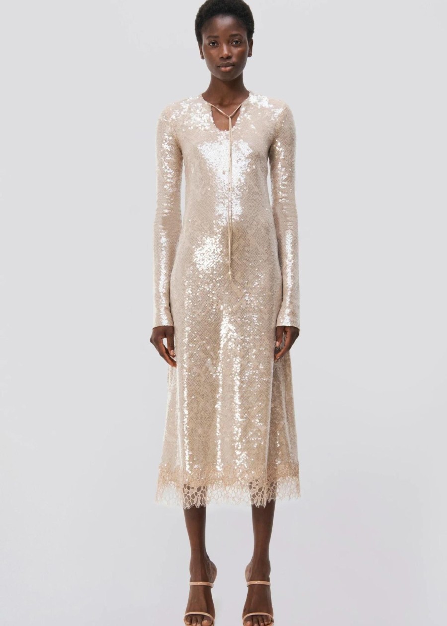 Clothing SIMKHAI | Simkhai Natalina Sequin Midi Dress Ginger Root