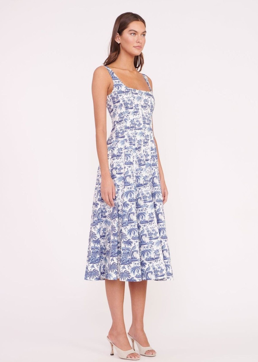 Clothing Staud | Staud Wells Dress China Blue Toile