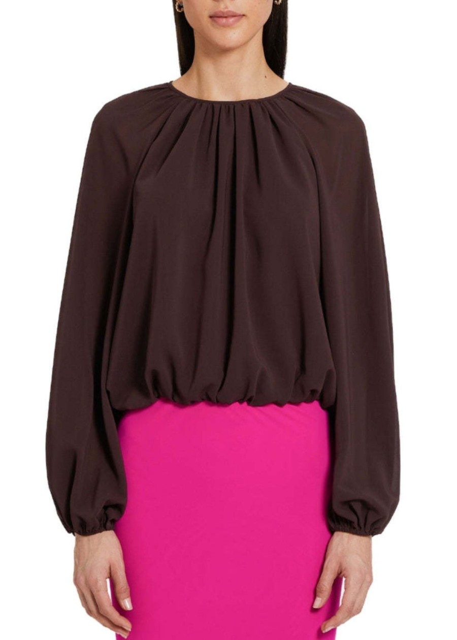 Clothing Amanda Uprichard | Amanda Uprichard Orla Gathered Top Cocoa