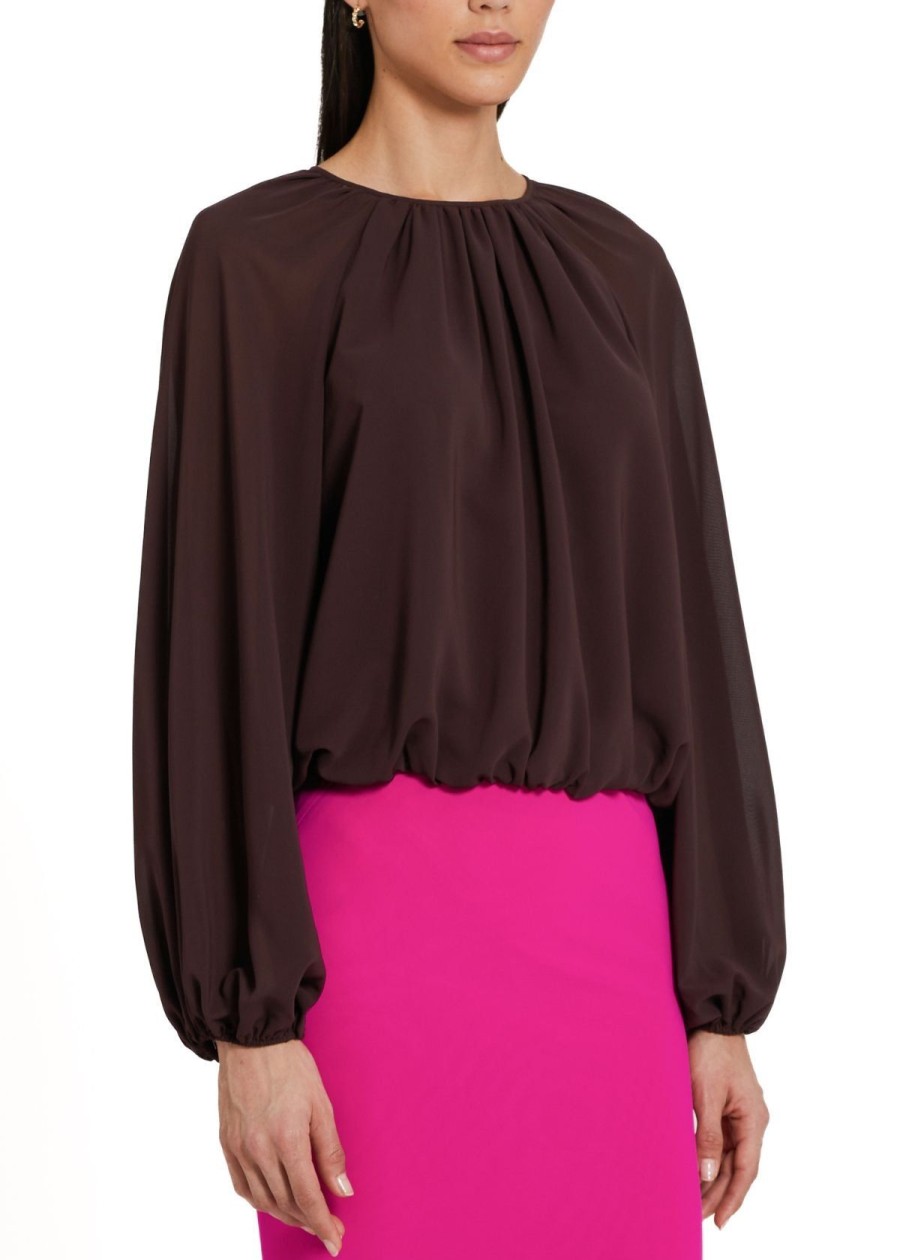 Clothing Amanda Uprichard | Amanda Uprichard Orla Gathered Top Cocoa