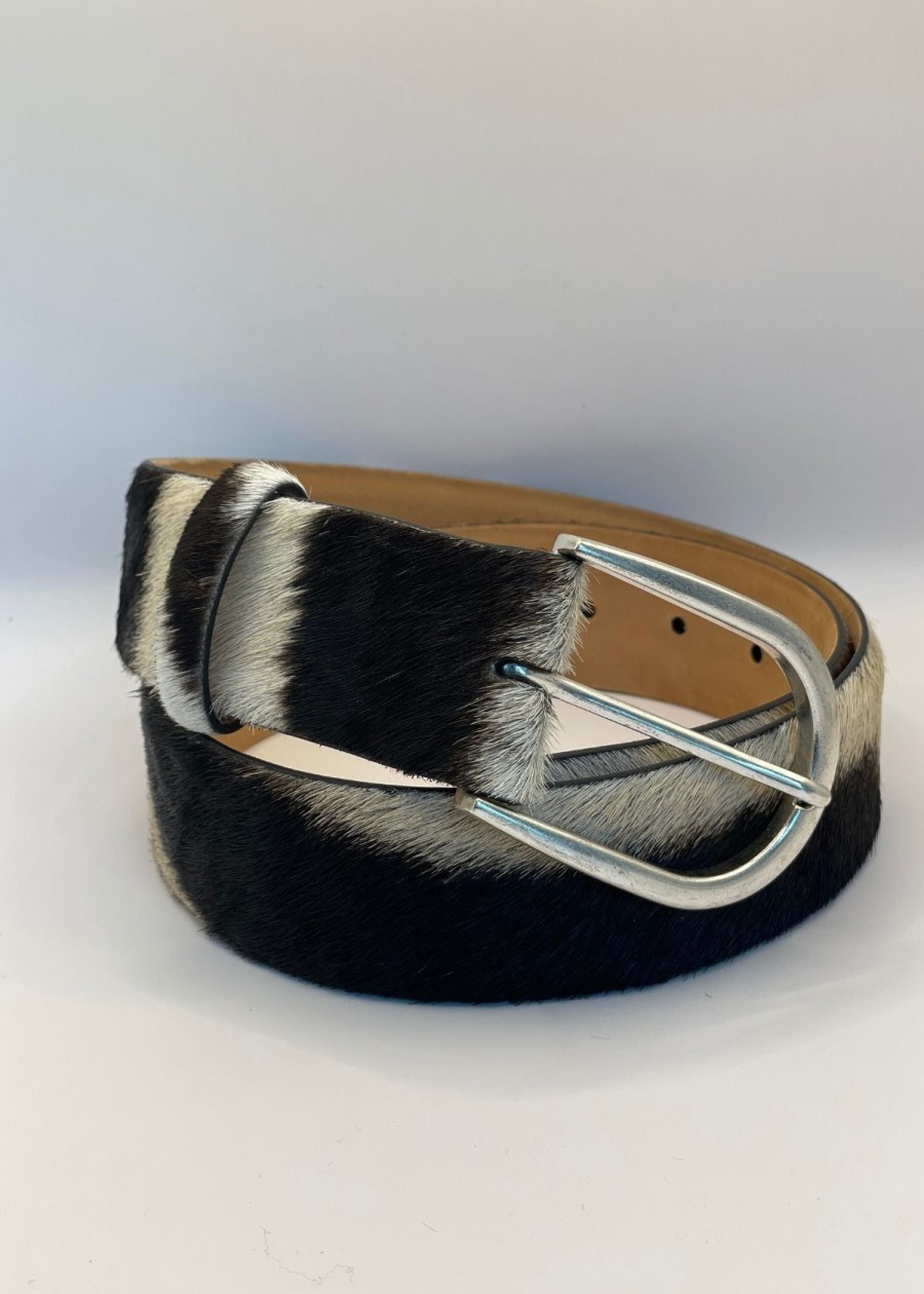 Accessories W.Kleinberg | W.Kleinberg Zebra Belt With Brushed Nickel Buckle