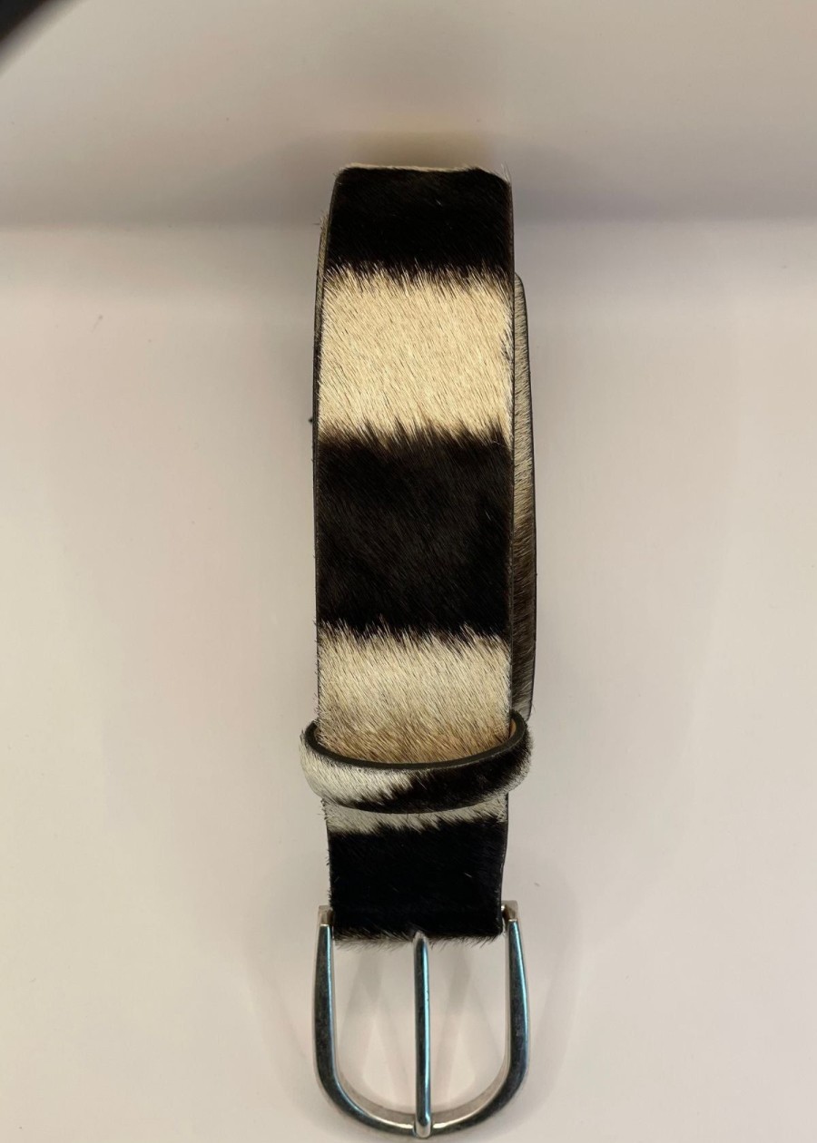 Accessories W.Kleinberg | W.Kleinberg Zebra Belt With Brushed Nickel Buckle