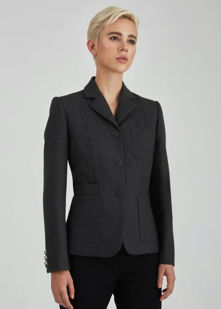 Clothing Judith & Charles | Judith & Charles Roissy Flannel Jacket Charcoal